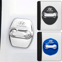 Car Styling Carbon fiber Auto Door Lock Cover Case For Hyundai Tucson IX35 I30 Elantra Azera Veracru Emblem