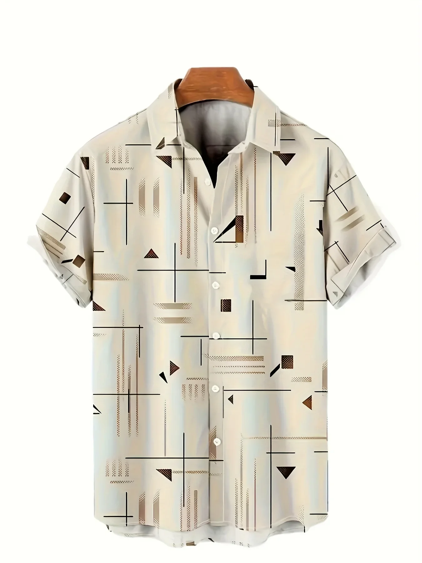 

Men's Summer Man Short Sleeve Hawaiian Shirt Cool Beach Party Print Loose Fit Breathable Fashion Tops For Holiday Wear