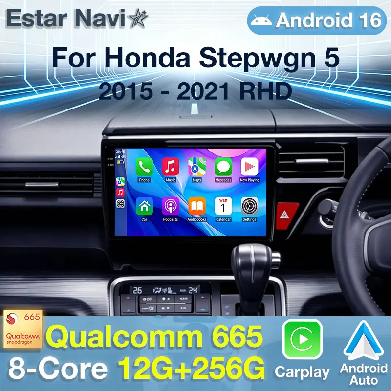 Android 16 Radio For Honda Stepwgn 5 2015 - 2021 Right Car Stereo Multimedia Video Player Navigation GPS Head Unit BT WiFi 360