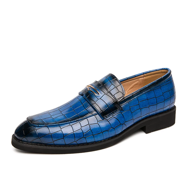 Zapatos de hombre de cuero original italiano clásico azul penny mocasines zapatos de vestir rojos zapatos de boda hombres pisos formales tamaño