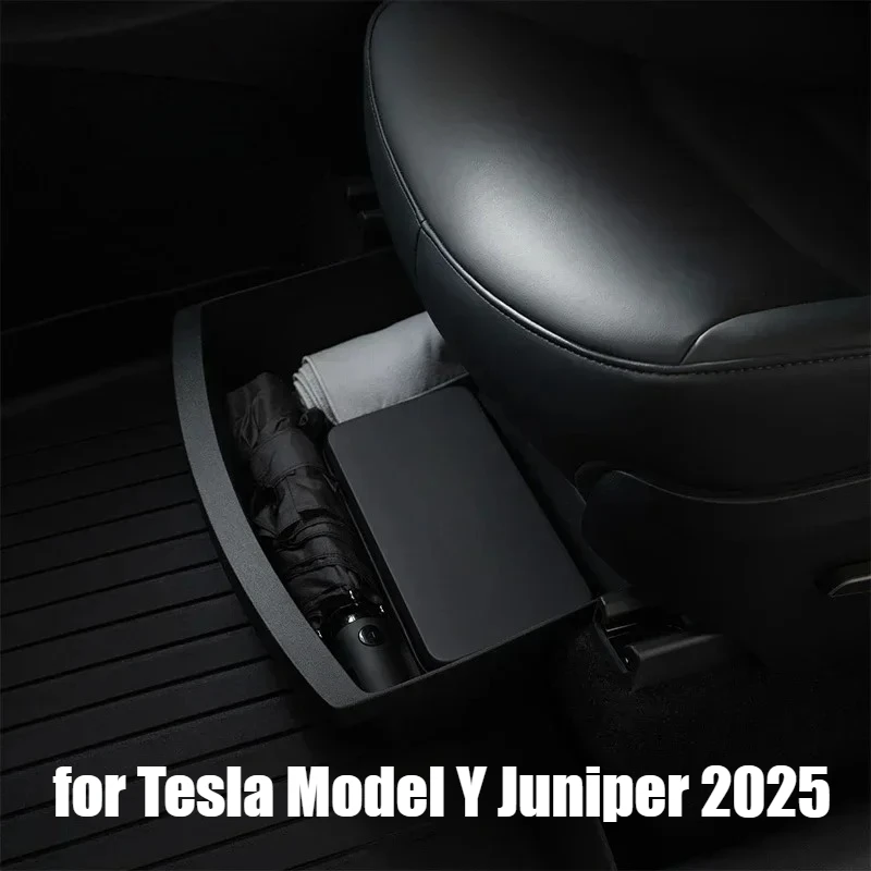 Für Tesla Modell Y Juniper 2025, unter dem Sitz, Aufbewahrungsbox, Autozubehör, Schubladentyp, Organizer, Aufbewahrung, Vordersitz, untere Box