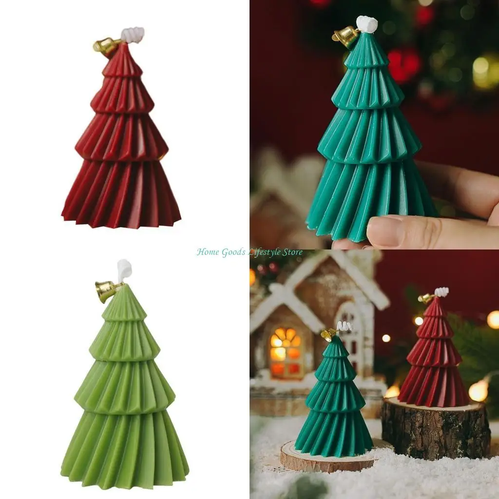 E74E Festives Scented Christmas Tree Soybean Blend Wax Calming Scent Holiday Seasonal Decoration Present