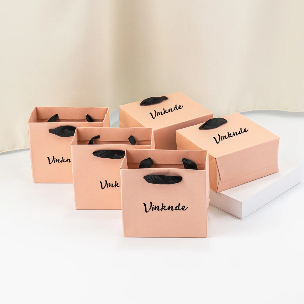 Mini Mała Torebka Kraft na Biżuterię 12x11x6cm Opakowanie Prezentowe na Festiwal Bogini Kwiat Naszyjnik Wisiorek Etui do Przechowywania