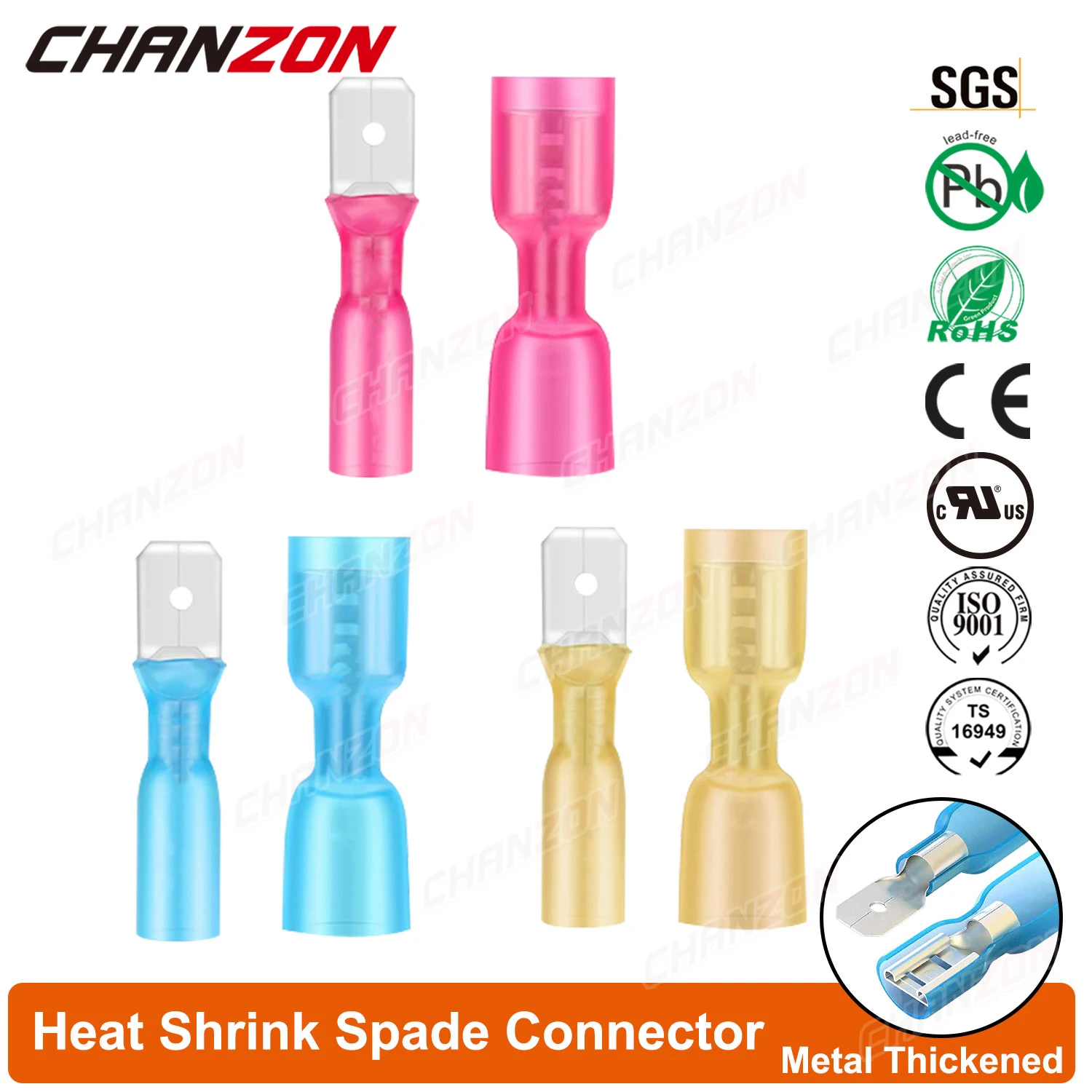 60/80PCS Männlich Weiblich Schrumpf Spaten Crimp Anschlüsse Marine Grade Solder Elektrische Draht Terminals Kabel 22-18 16-14 12-10 AWG