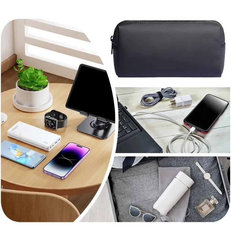 Cable Organizer Pouch Waterproof Large Capacity Charger Plug Storage Bag Travel Cable Organizer Earphone Charger Storage Bag