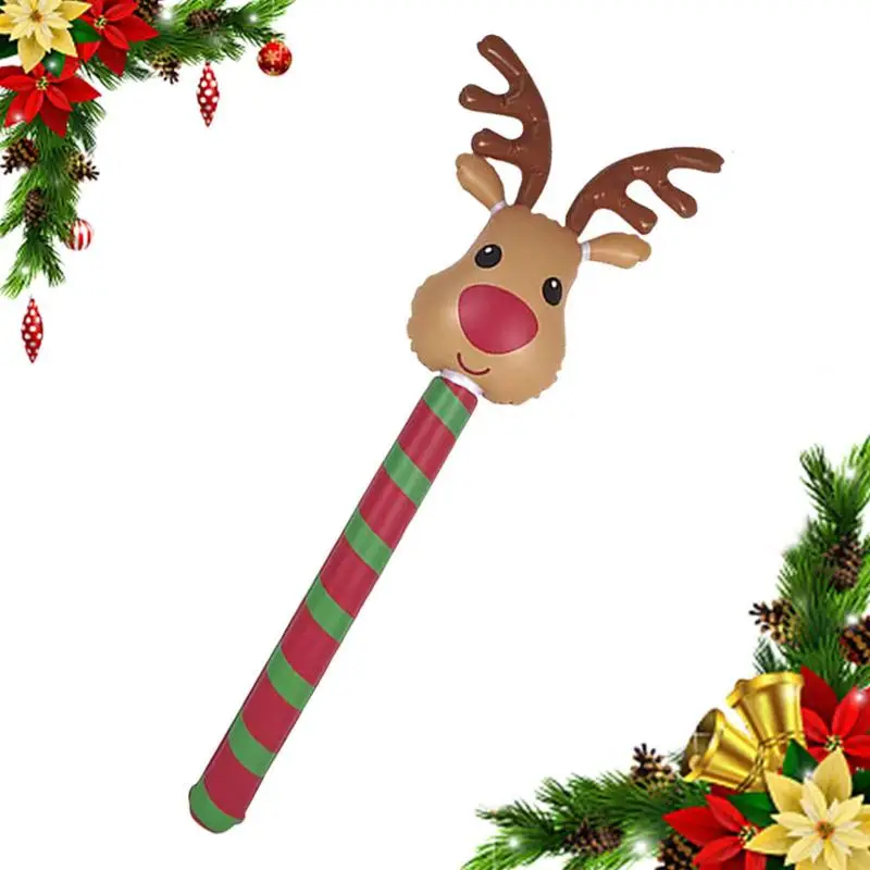 Inflatables On A Stick Santa Inflatable Hammer Toys Portable Blow Up Christmas Ornament Class Exchange Gifts For Boys Children