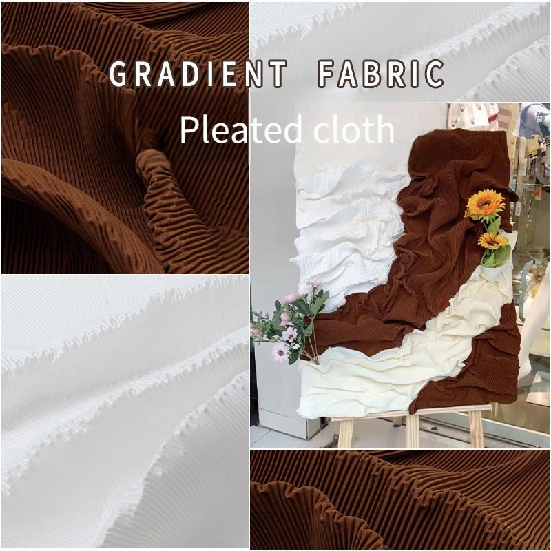 

Простая плиссированная ткань на метр для декоративной живописи, подарочной упаковки, украшения сцены, шитья своими руками, ткань средней толщины, белый, синий