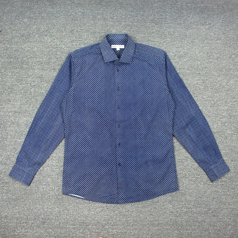 

Men's Busin Casual Pure Cotton Long Sve irt Large Size Spring Autumn Plaid Pattern Turn-down Collar Young Men's Faion