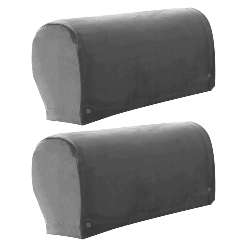 Stretch Non Slip Sofa Armrest Covers Velvet Thick Polyester Recliner Armchair Slipcovers Protectors for Home Pets Kids