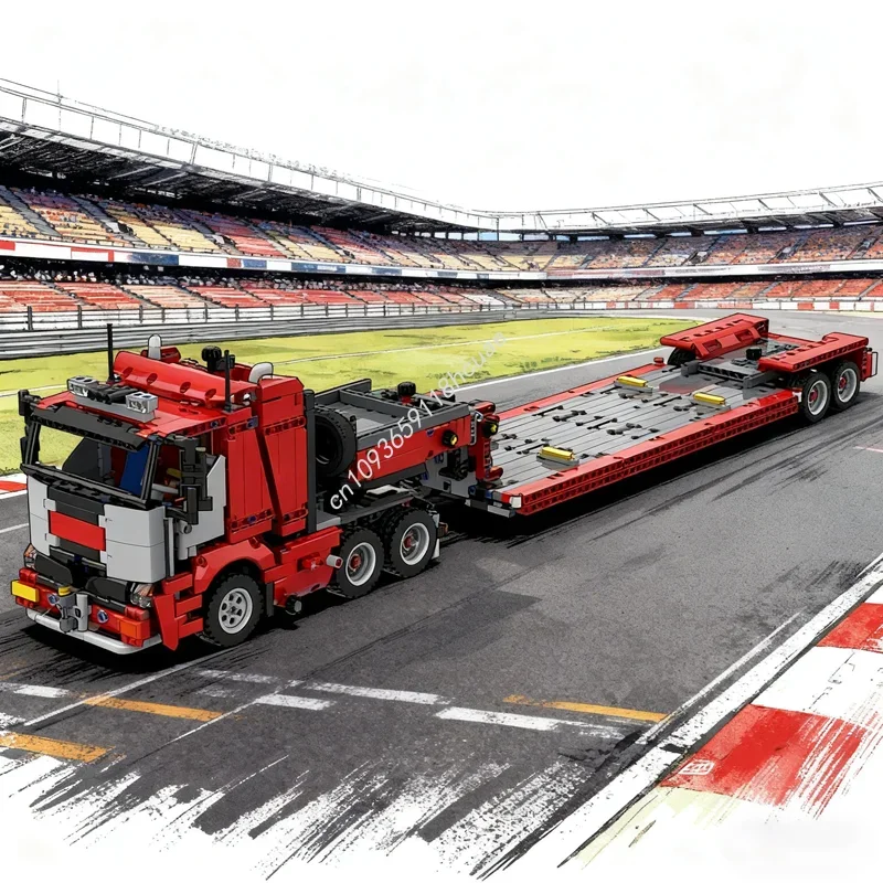

1927pcs MOC Truck Gooseneck Semitrailer C Model Technical Building Blocks Toys Architecture DIY Idea Brick Christmas Gifts Kids