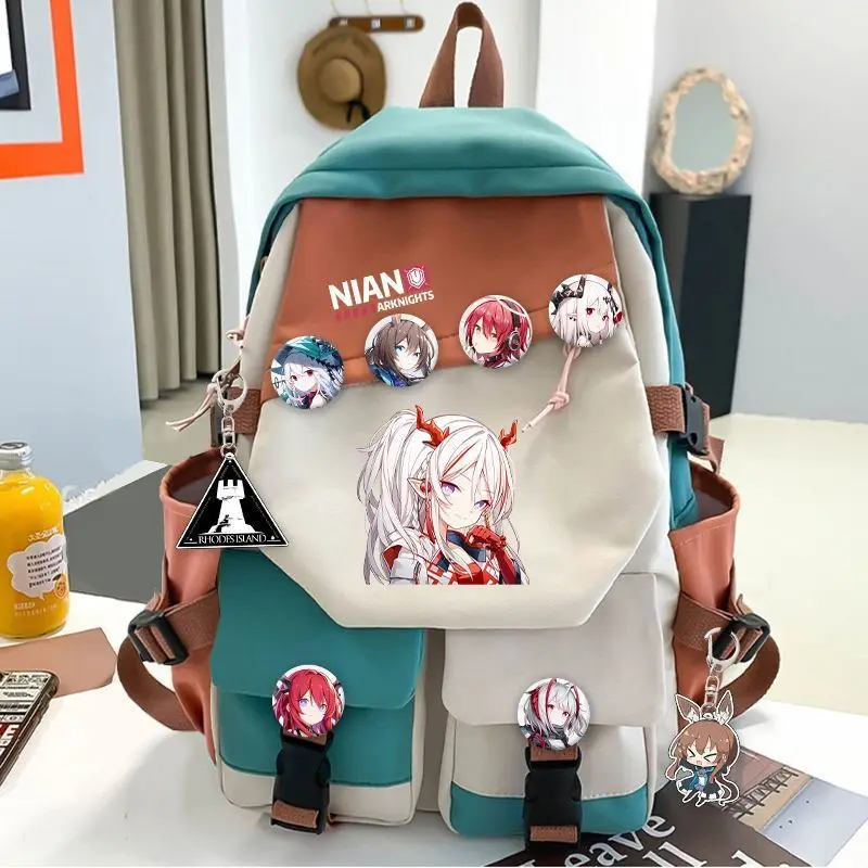 Arknights Anime Game Collaboration Merchandise Amiya Unisex Elementary And Middle Backpack Large Capacity School Bag Anime