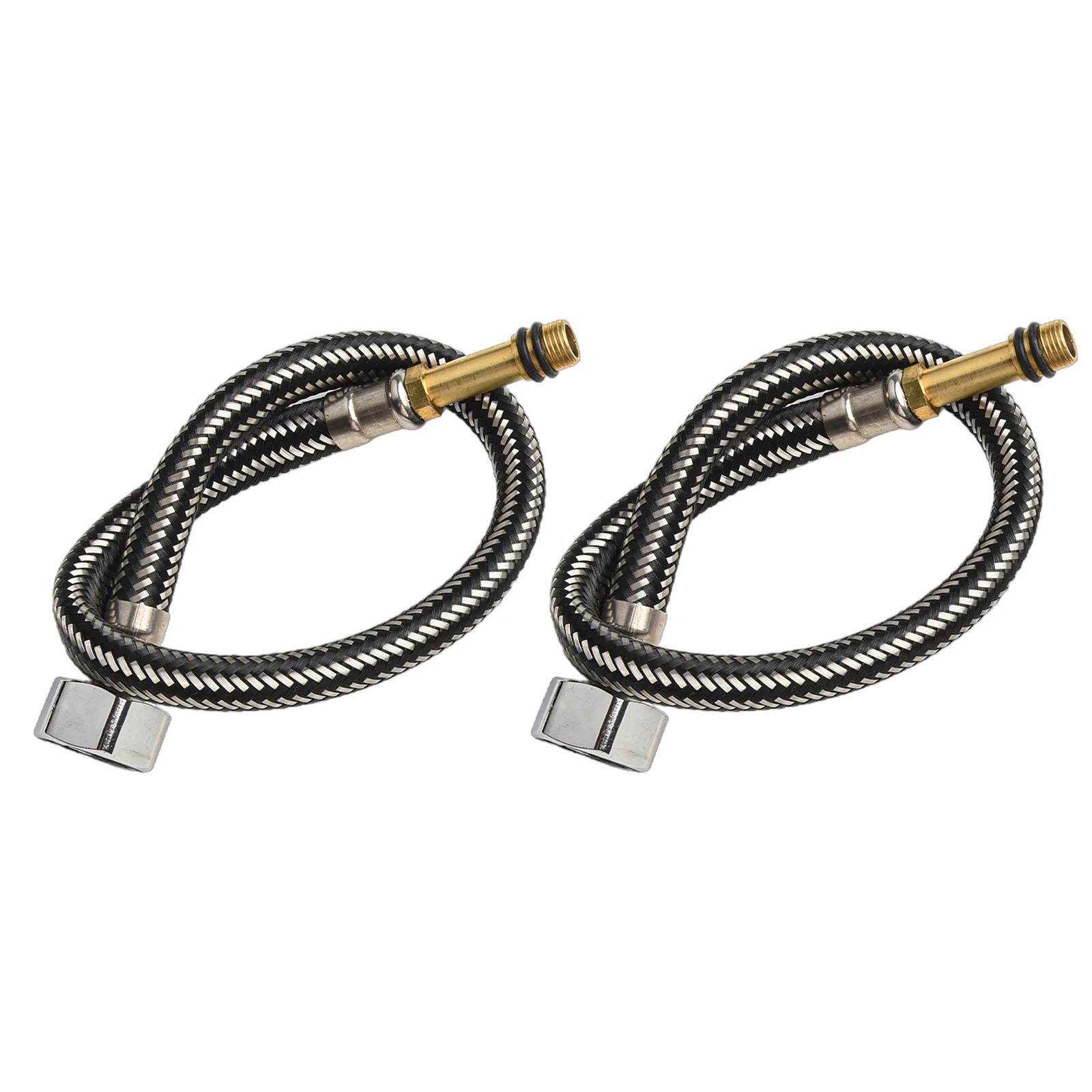 2PCS Braided Tube Pipe G1/2''  Hot And Cold Water Faucet Inlet Hose Heater Flexible Connecting Pipe