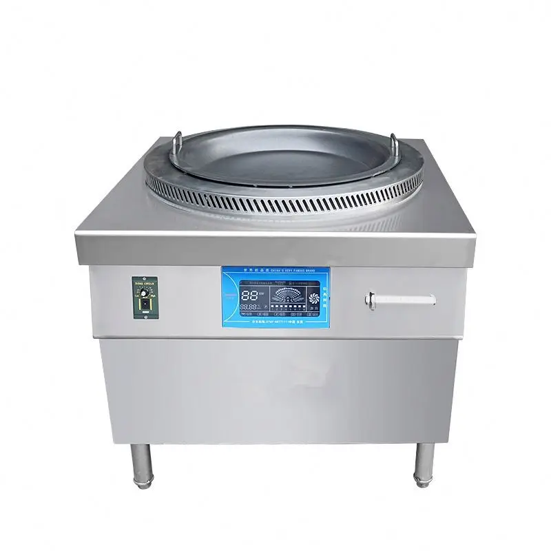 Horno para freír giratorio de bolas de masa frita electromagnéticas, cocinas de inducción comerciales, cocina Wok de inducción de un solo quemador
