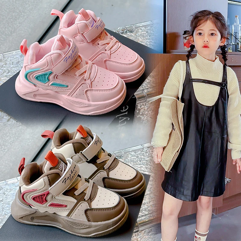 

2025 New Spring Autumn Children Fashion Sneakers Girls Shoes Casual Board Shoes Boys Medium Top Color Shoes Детская Обувь