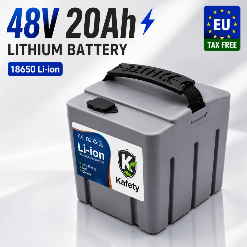 48V 20Ah 18650 Lithium-Akku für Elektrofahrrad, E-Bike, Elektromotorrad, Dreirad, 250-3000W Motor, Hochleistungs-Akku mit eingebautem BMS, lange Lebensdauer, schnelle Lieferung aus Polen, EU-Lager.