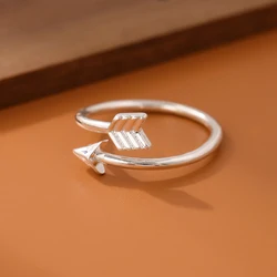 New Simple Creative Fashion Arrow 925 Sterling Silver Jewelry Not Allergic Popular Personality Women Love Opening Rings  R110