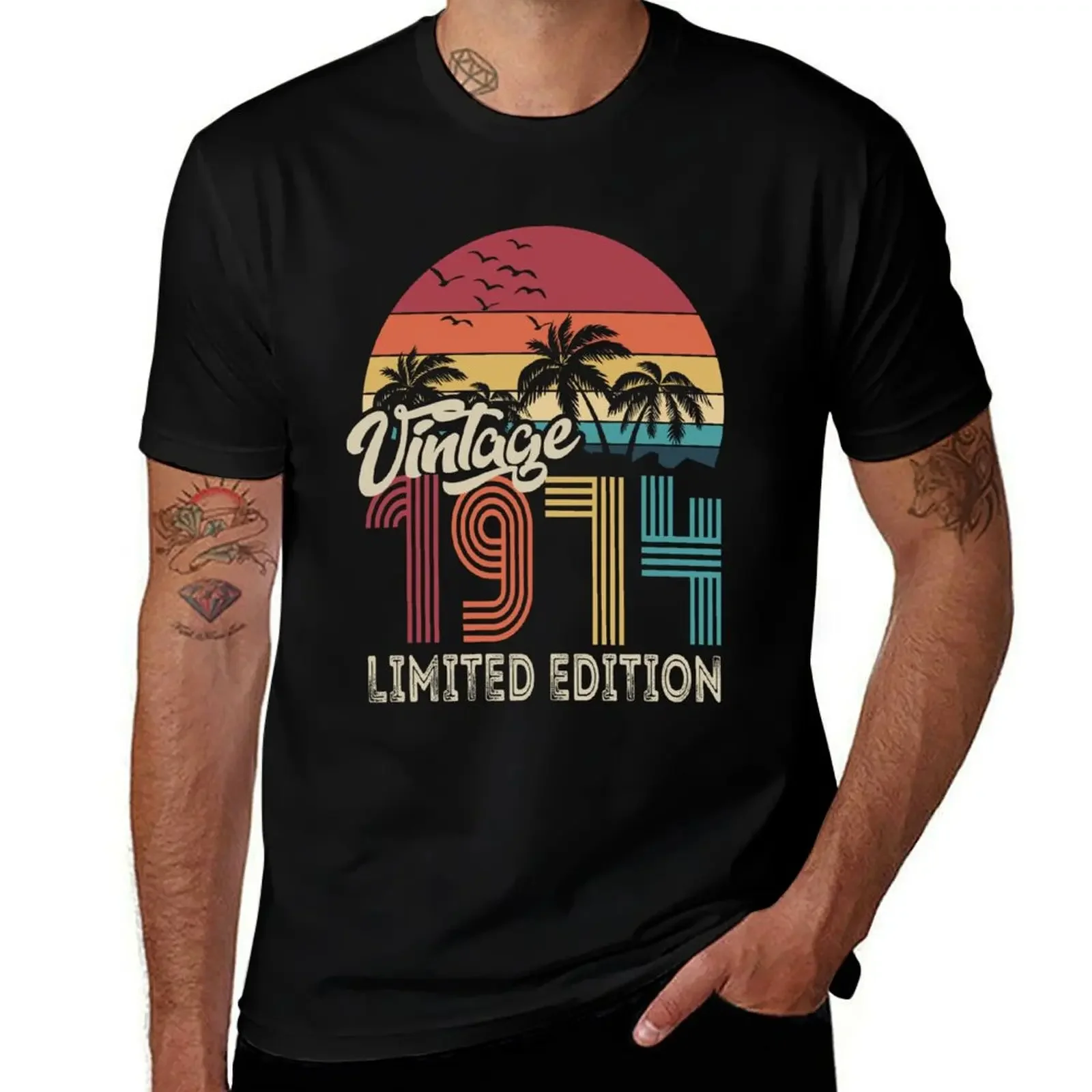 

50th Birthday Vintage 1974 Limited Edition Gift T-Shirt street wear blanks vintage clothes Aesthetic clothing men clothing