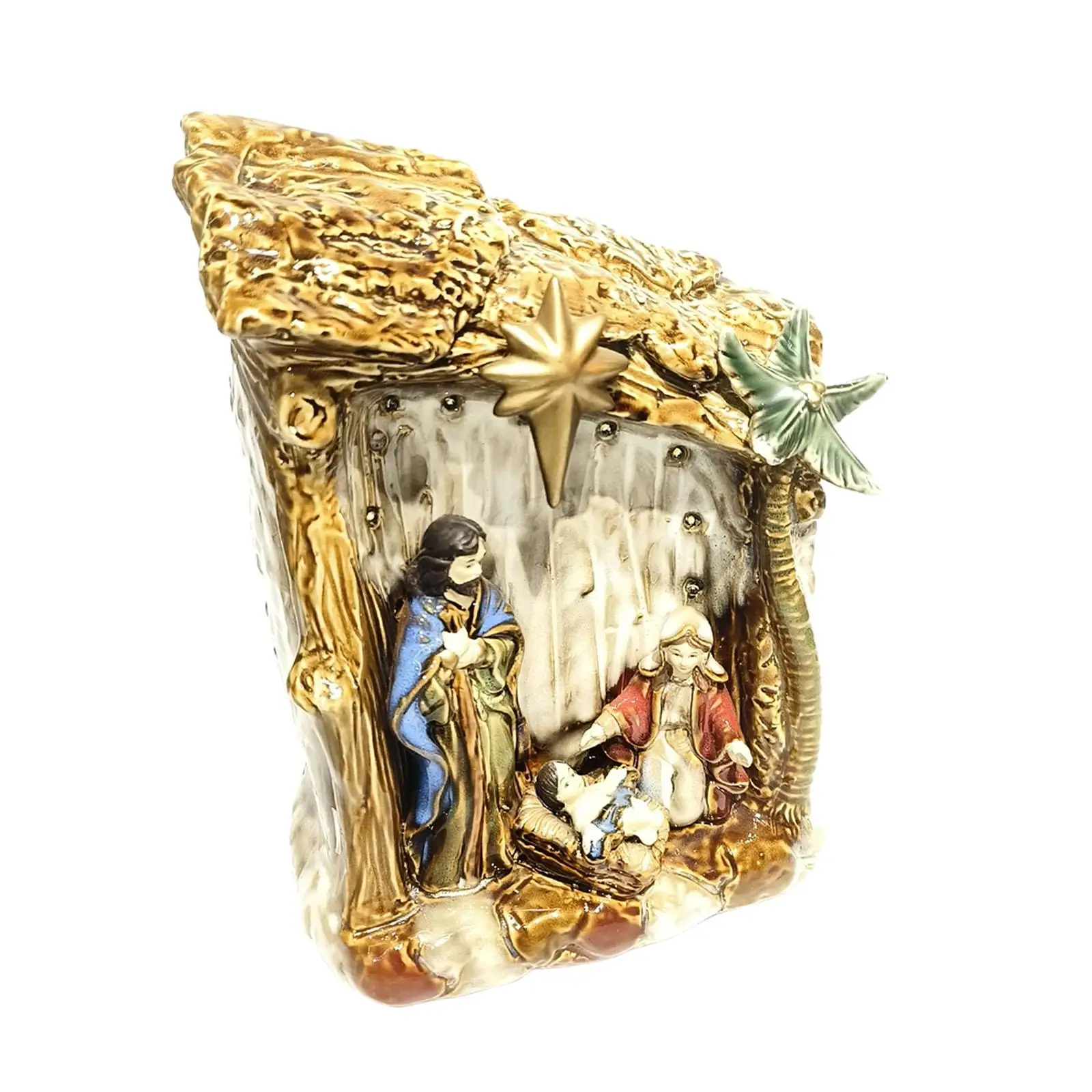 LED Lamp Holy Family Nativity Scene Set for Living Room Christmas Tabletop