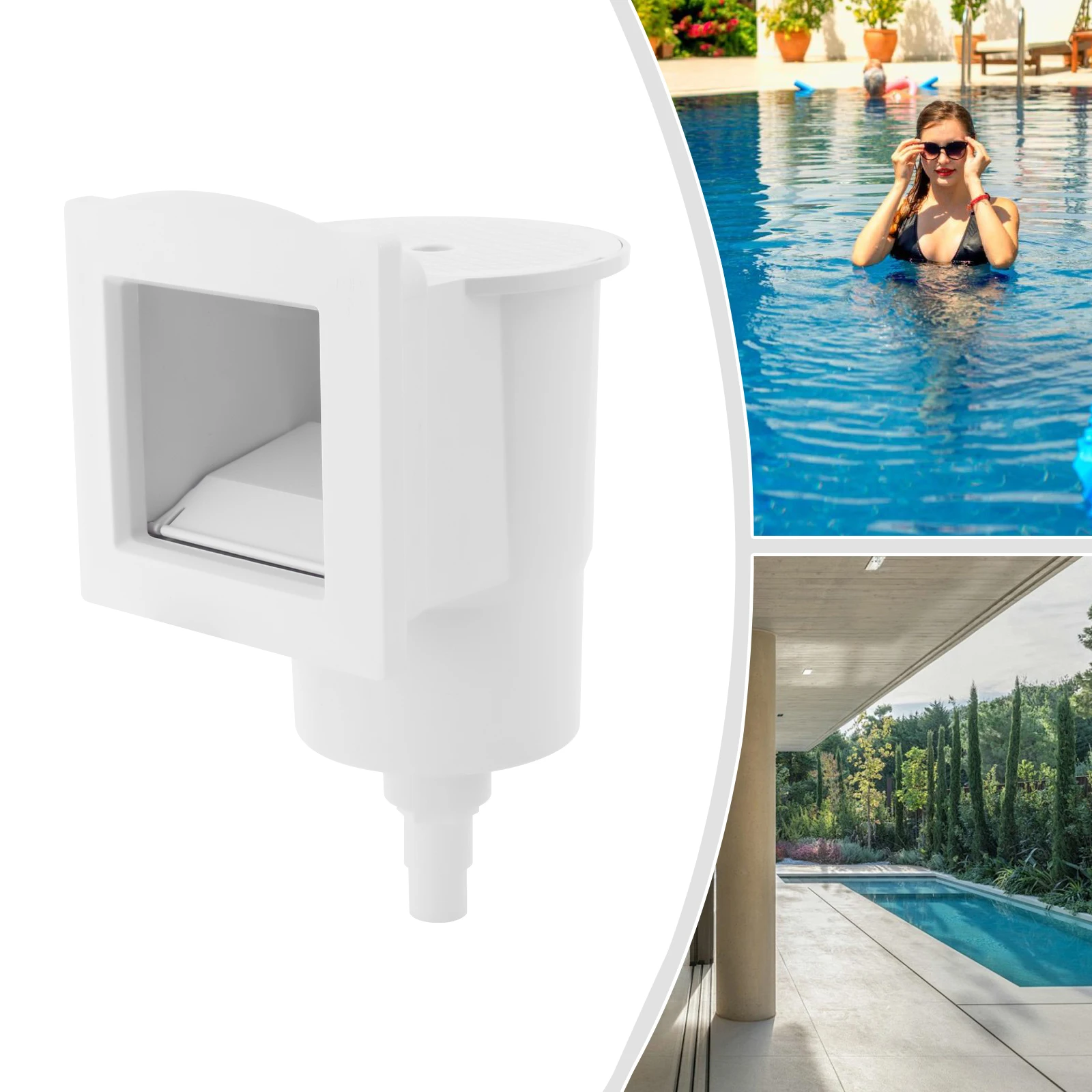 Ensemble complet d'écumoire de piscine intégrée de qualité supérieure, écumoire de piscine murale avec panier filtrant