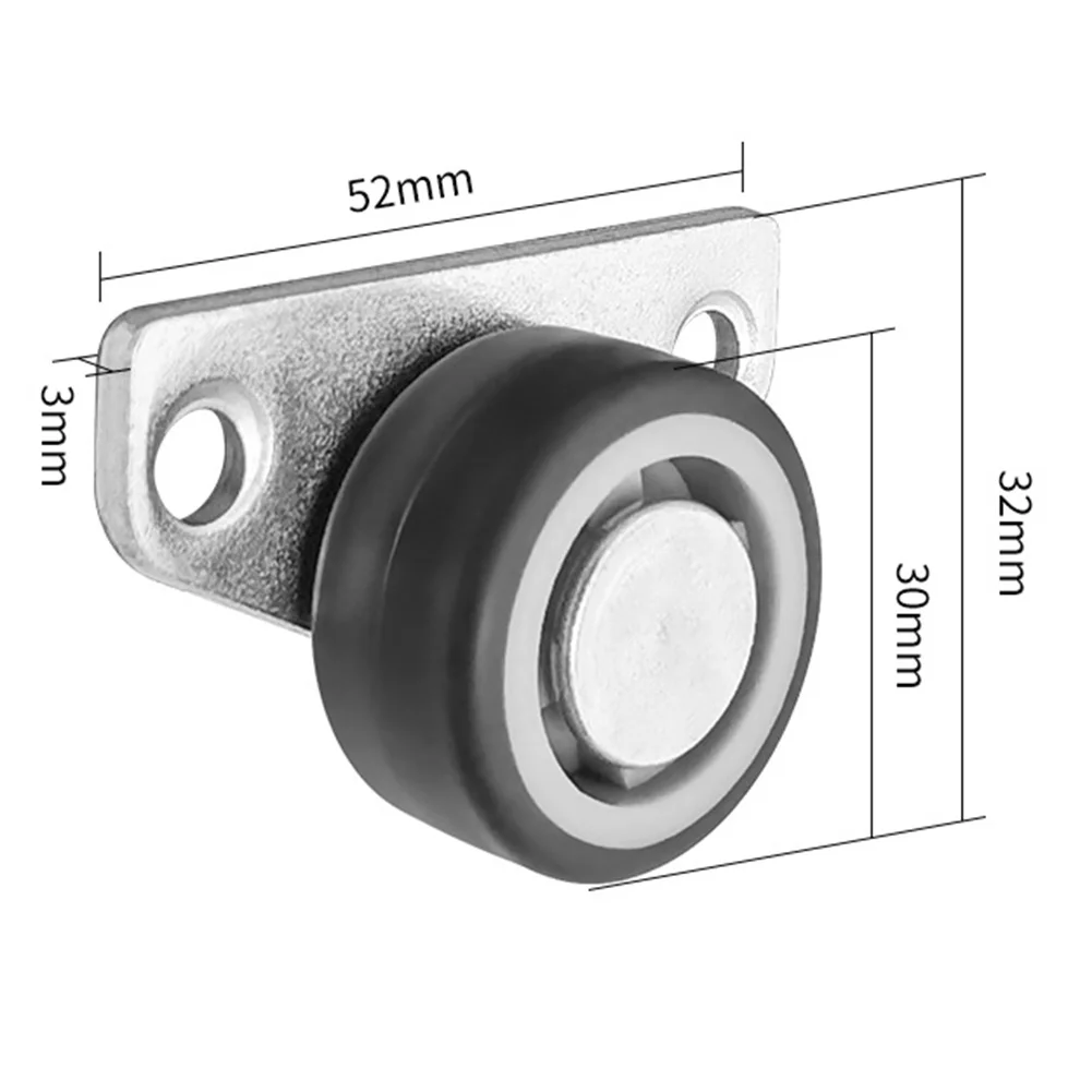 Door Replacement Sliding Door Roller Nylon Wheels Black Nylon Rubber Wheels Smooth Operation Weight-bearing Support
