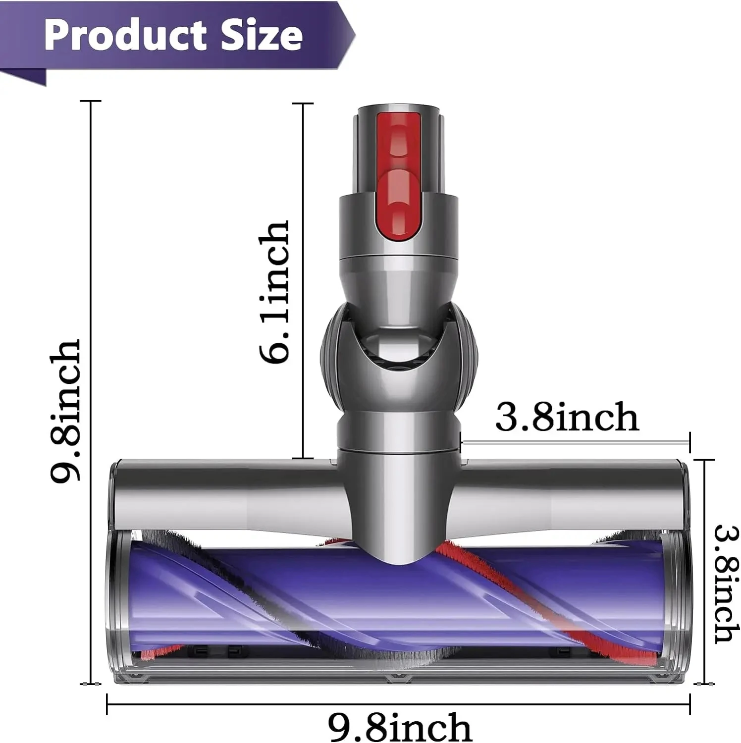 Cabezal de limpieza de accionamiento directo, herramienta de suelo de turbina para Dyson V7, V8, V10, V11, V15, pieza de cepillo