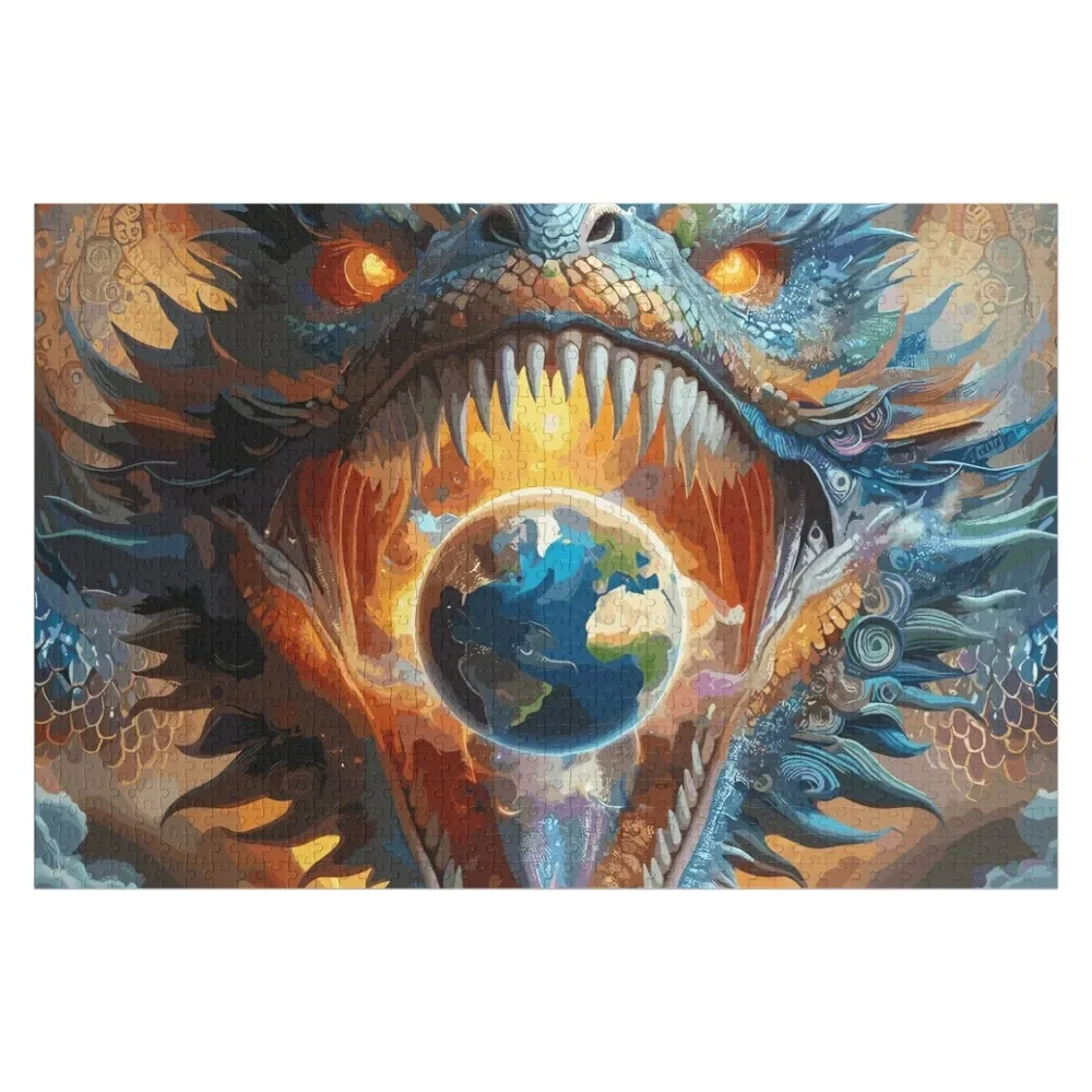 Dragon's Embrace Earth Puzzle Jigsaw Puzzle Wooden Adults Customized Photo Wood Adults Customizable Gift Puzzle