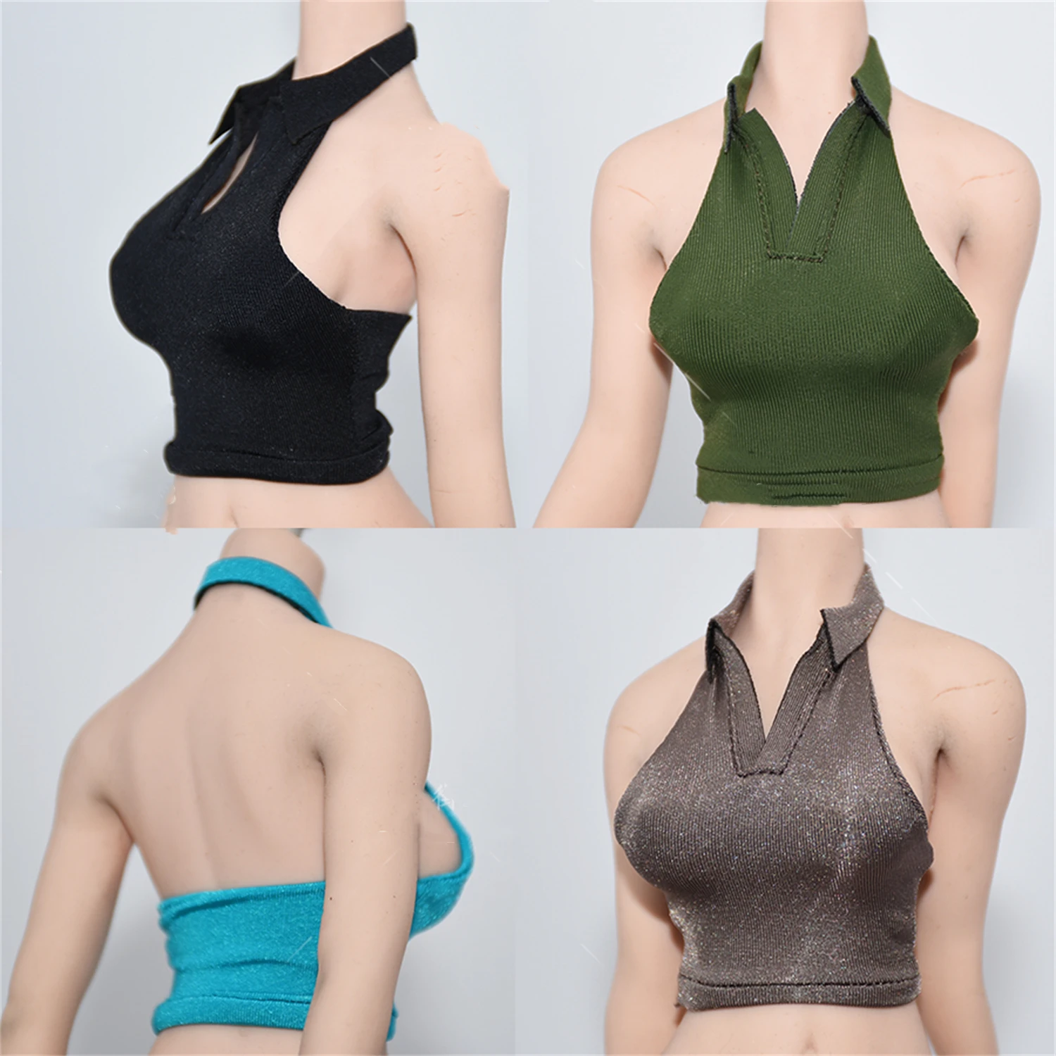 

1/6 Scale Ultra-thin Female Soldier Casual Conjoined Tight Ice Silk Skirt Top Accessories Model 12Inch Action Body Doll DIY