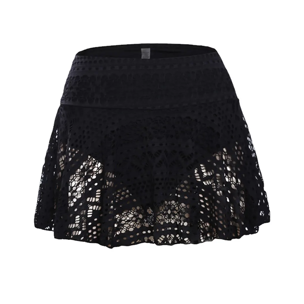 Swimming Skirt Hollowed-out Good Elasticity Skin Friendly Fast Drying Lightweight Swimwear Wide Belt Sweat Absorption