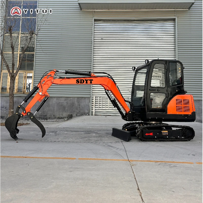 حفارة صغيرة رياضية مخصصة 2.6 طن مع أرجوحة جانبية كبيرة للذراع، حفارة صغيرة لمحرك كوبوتا عالي الجودة وكابينة #5