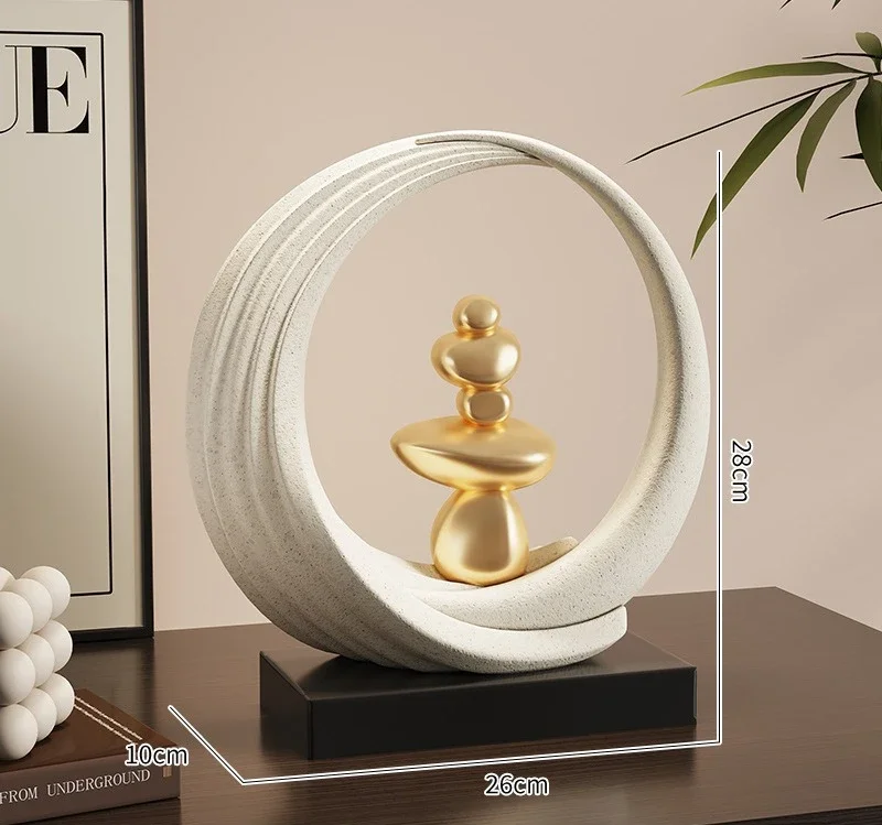 Living room, wine cabinet, TV cabinet, modern simplicity new Chinese home decoration Wealth rolling, abstract ornaments