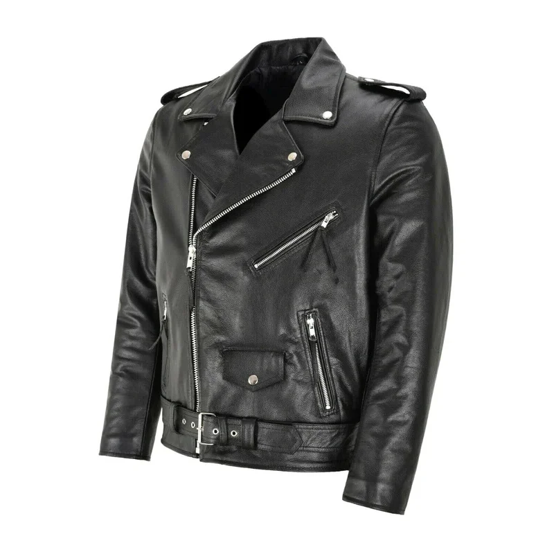 2024 mens fashion leather jacket slim fit stand collar Pu jacket male anti-wind motorcycle lapel diagonal zipper punk jackets