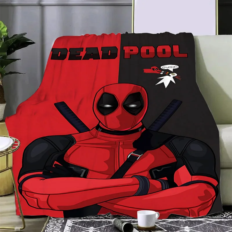 HOT Super Hero Deadpool Printed Blanket Picnic Blankets Warm Blanket Soft and Comfortable Blanket Home Travel Birthday Gift