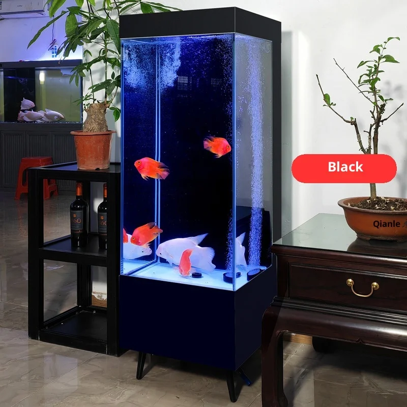 40Lglass rectangular vertical goldfish aquarium modern fish tank with automatic filtration system lighting 220 volts living room