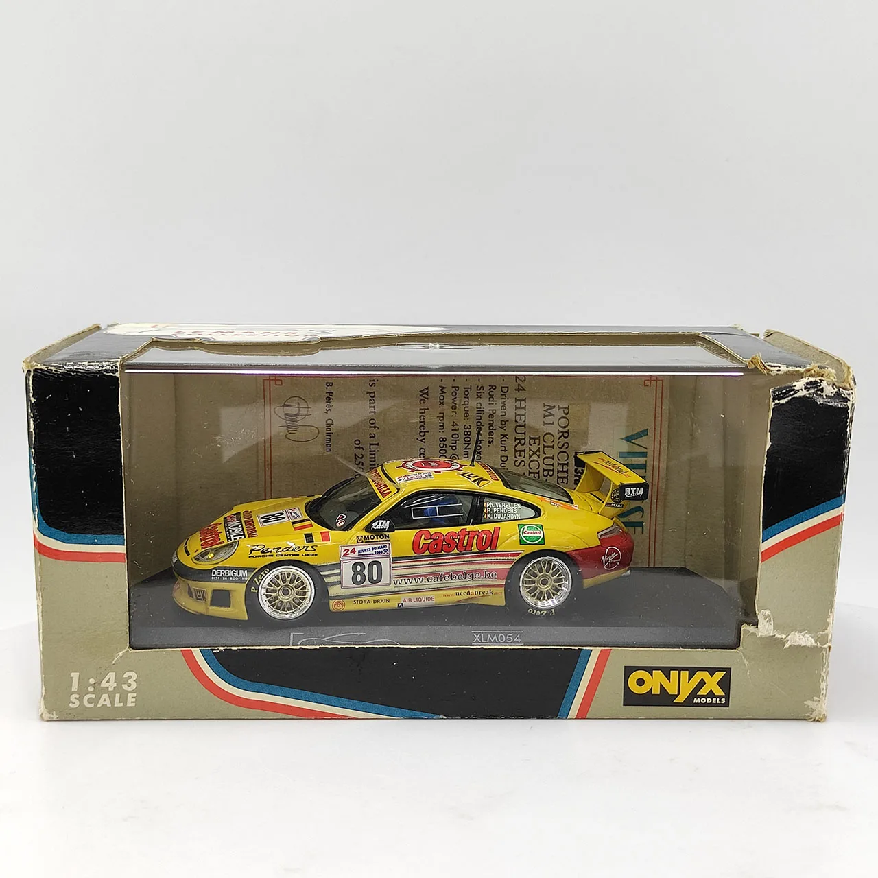 عيب سطح الطلاء دييكاست 1:43 مقياس أونيكس بورش 911 GT3 R نموذج سيارة من سبيكة صفراء لعبة قابلة للجمع هدية تذكارية عرض #1