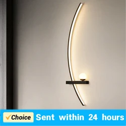 Modern LED Wall Lamps Minimalist Stripes Wall Sconce Decorative for Bedroom Bedside Home Living Room Background Lighting Luster