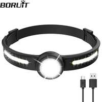 BORUiT GT10 LED Powerful Headlamp Type-C Rechargeable Headlight Memory Function Work Light Waterproof Camping Head Torch