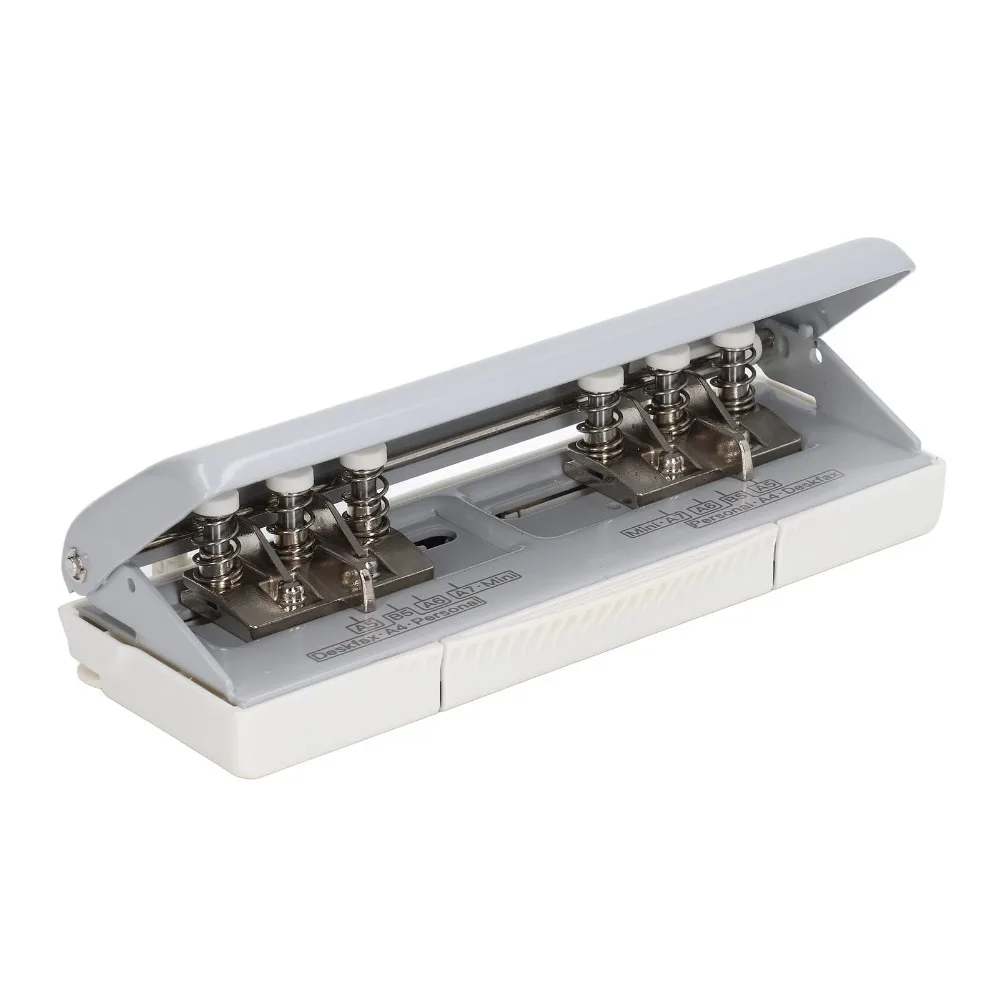 ABS 6 Hole Paper Punch Adjustable Center Spacing Solid Loose Leaf Paper Puncher 5.5mm Hole Diameter Practical Hole Puncher