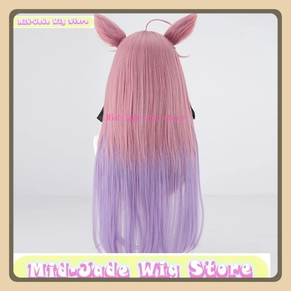 Sklep z perukami Mid-jade Mikeneko Peruka Cosplay Kotka z Uszami Anime Gra Fabularna Halloween Party Syntetyczna Peruka