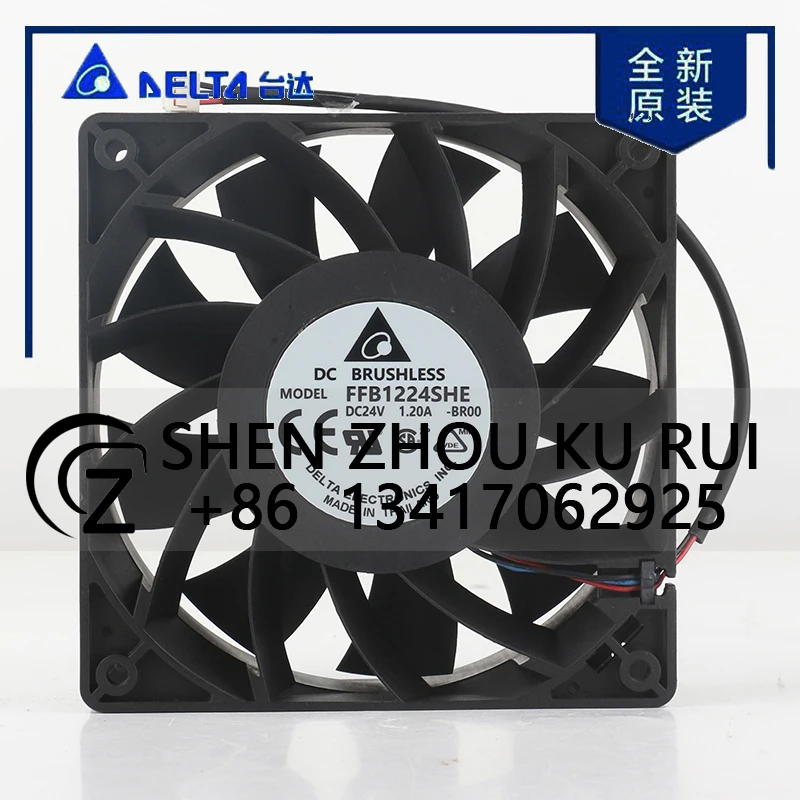 

Delta 5V 12V 48V DC24V 1.20A AC EC 12038 120x120x38MM 12CM Printing Machine High air Volume Inverter FFB1224SHE-BR00 Cooling Fan