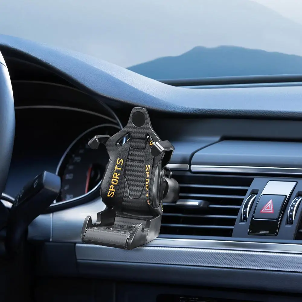 Car Phone Holder Racing Seat Shape Auto Air Vent Mobile Phone Clip 360 Degree Rotatable Car Cellphone Rack For Car Interior