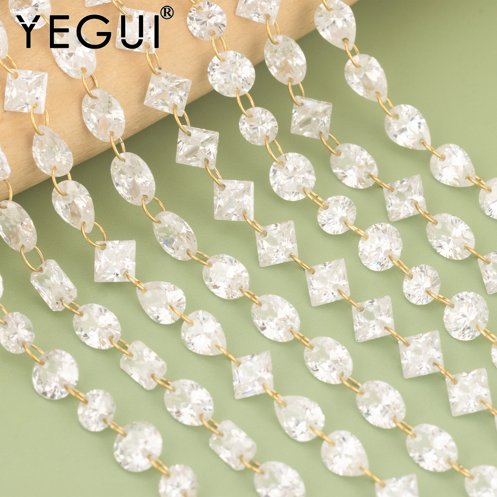 

YEGUI,20cm/lot,C442,chain,stainless steel rings,AAAAA zircons,charms,hand made,jewelry making,diy bracelet necklace