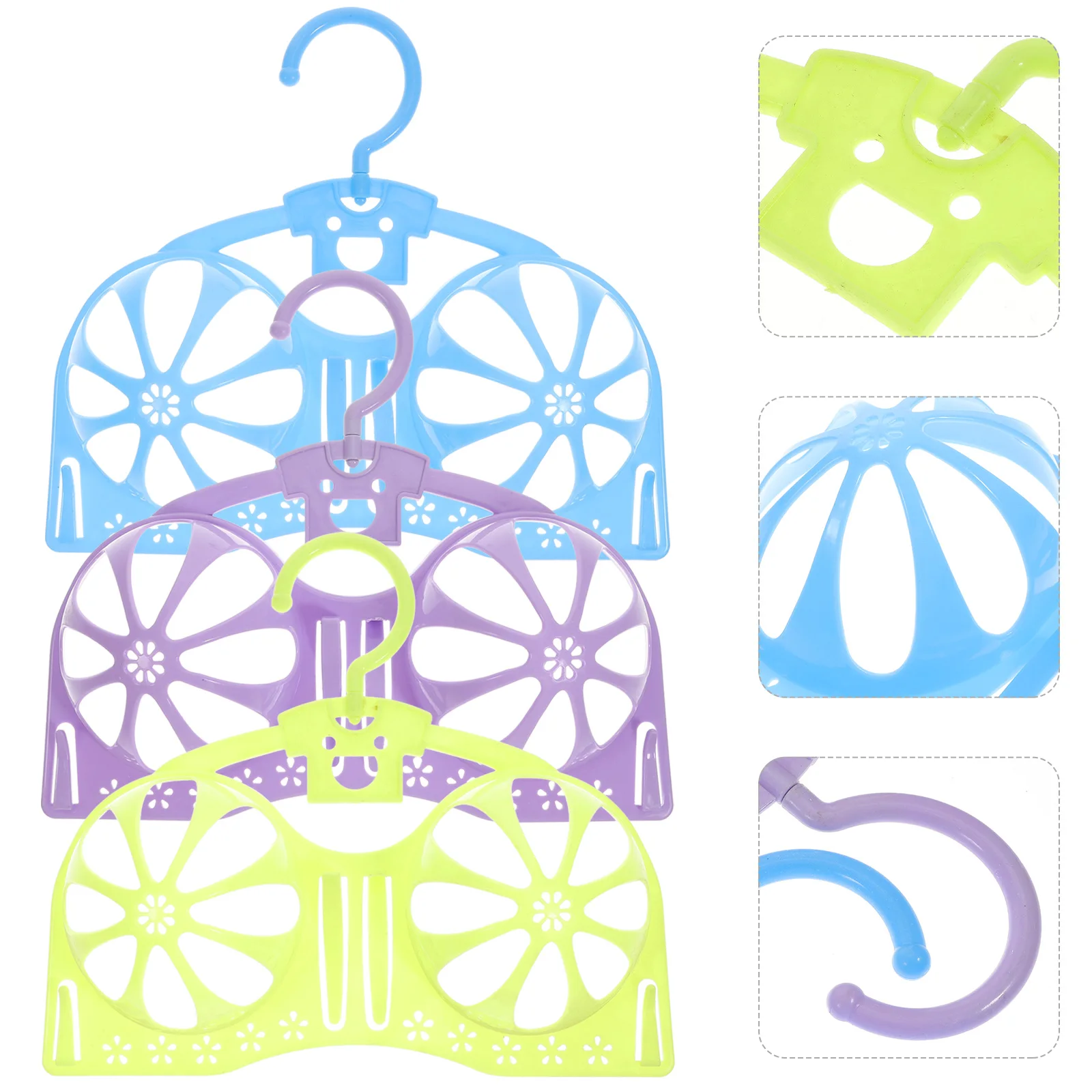 

3Pcs Bra Hanger Rack Plastic PP Material Underwear Drying Rack Anti-Slip Clothes Hanging Organizer Laundry Storage Reusable