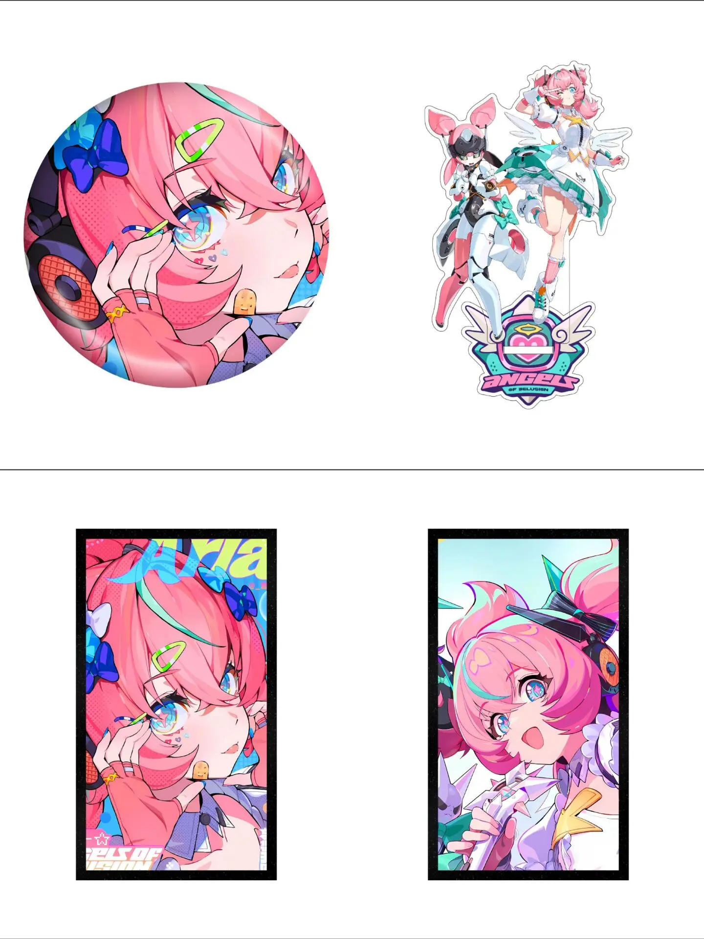 Zenless Zone Zero Delusion Angel Nangong Yu Acrylic Standee Double Flash Badge Airu Chika Pin Laser Edge Art Paper Anime  gift