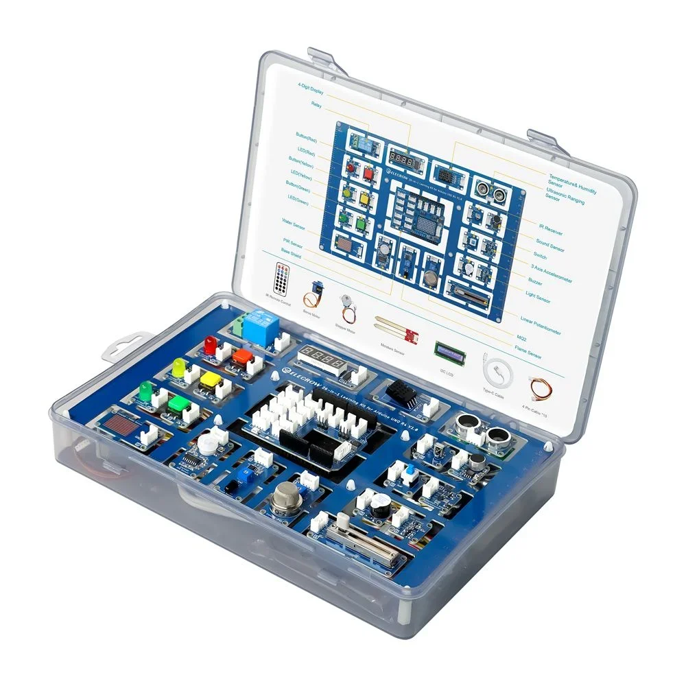 Elecrow 26-in-1 Learning Kit for Arduino UNO R4 Wi-Fi board, with 26 lessons, Support BLE DIY Electronic Kit