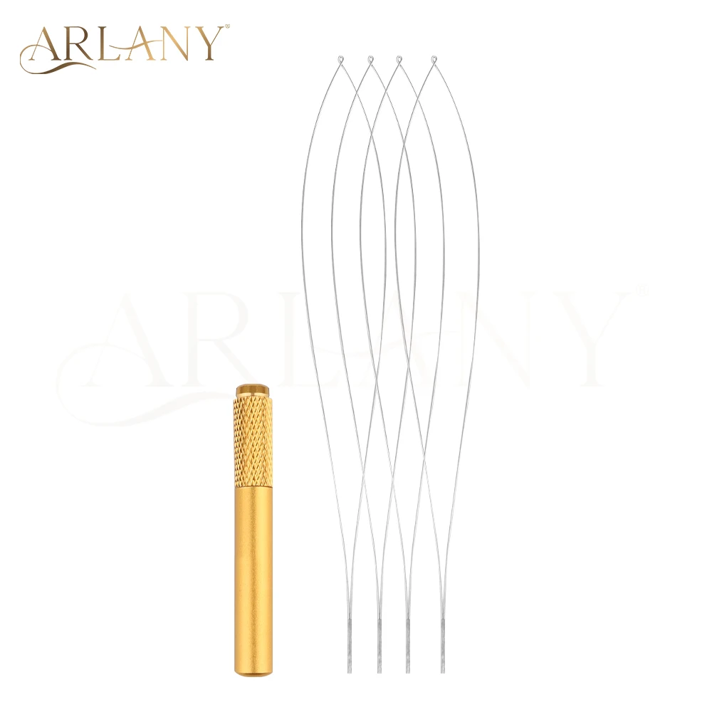 ARLANY Hair Extension Looper for Micro Beads Removable Pulling Hook Tool Loop Handle Threader for Weft Extensions Hair Tinsel