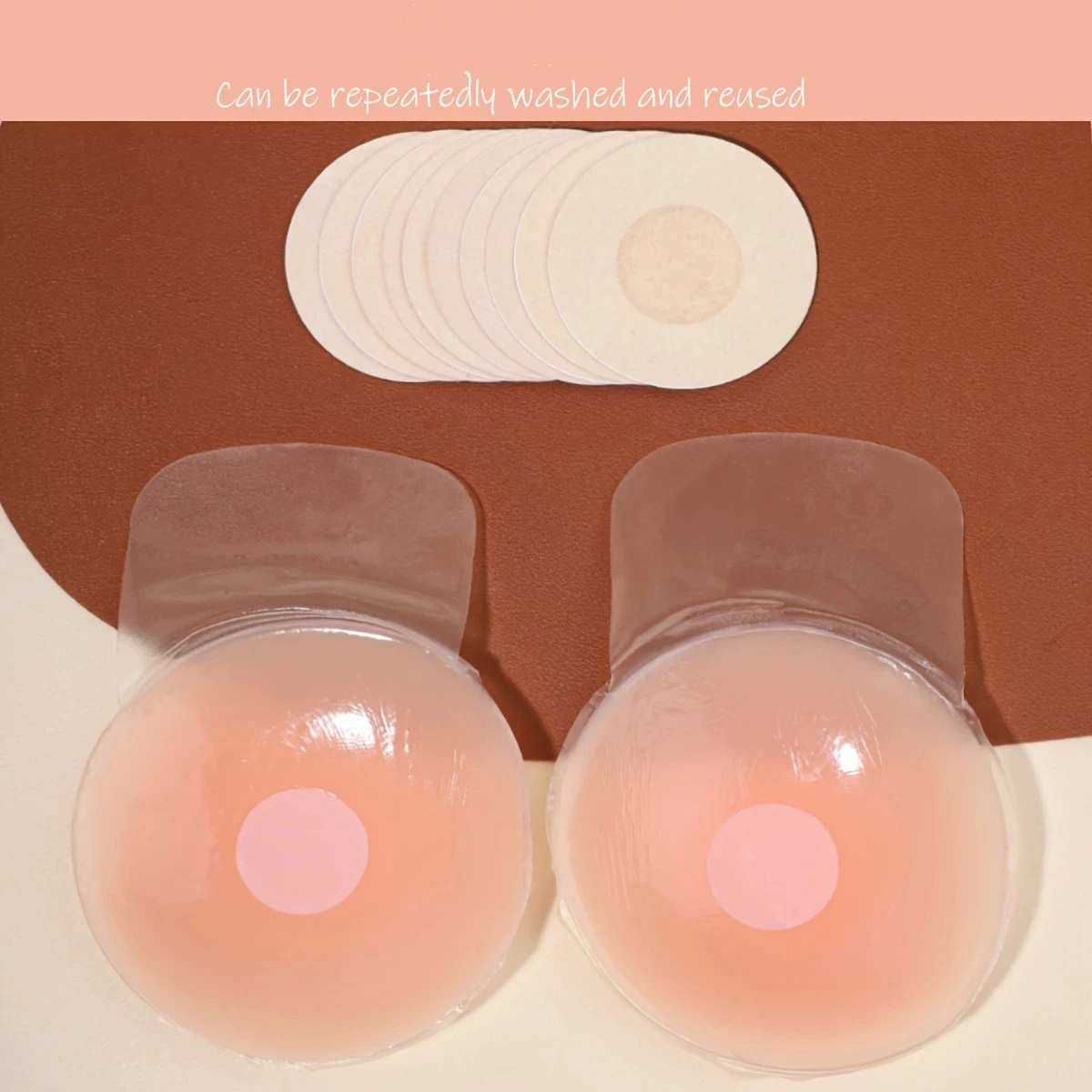 Invisible lingerie accessory set, suitable for strapless dresses, women's lingerie accessories, smooth surface, reusable patches
