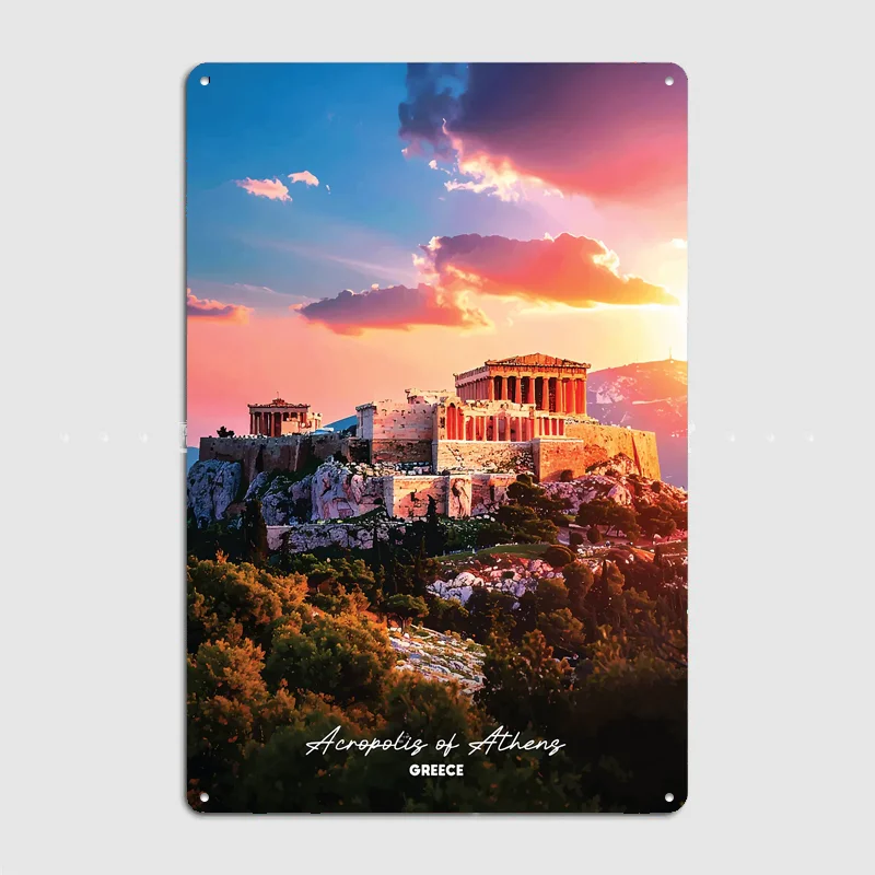 Acropolis of Athens Metal Custom Sign Living Room Wall Indoor Decor Room Decoration Bedroom Posters Home Decor
