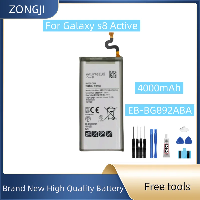 

Новый аккумулятор EB-BG892ABA 4000 мАч для GALAXY S8 Active, аккумуляторы для мобильных телефонов + бесплатные инструменты
