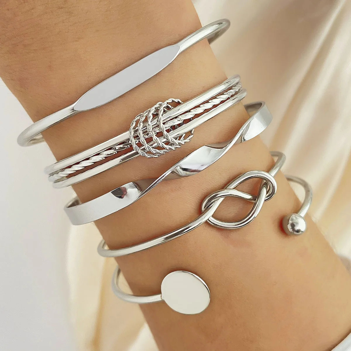 Punk Trendy Multilayer Bracelets for Female Elegant Delicate Twist Sparkling Adjustable Bangles Jewelry Couples Gifts image 2