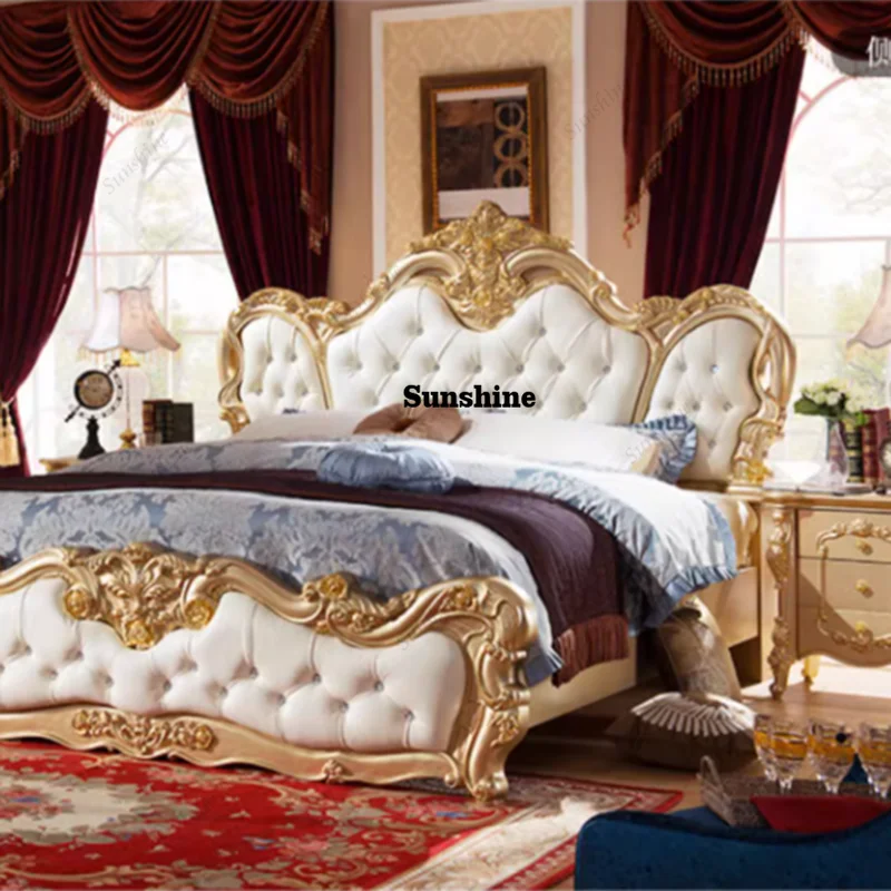 Princess Sleeping Massage Bed Wooden Human Dog King Size Baby Queen Children Bed European Design Girls Beliche Trendy Furniture